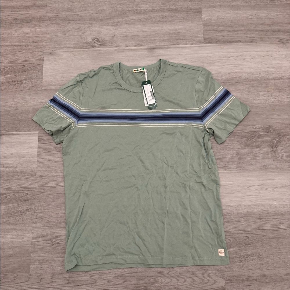 Marine Layer Signature Crew Tee Navy Blue Stripe Mens Size M NWT $48 MSRP